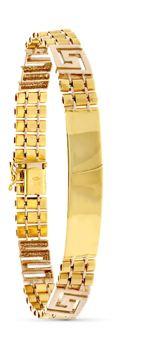 18K ESCLAVA ORO AMARILLO HUECA 22 CM 10 MM