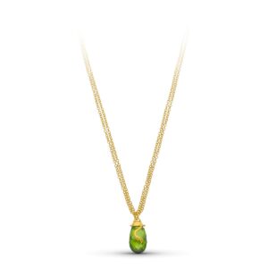 18K GARGANTLLA ORO AMARILLO PIEDRA VERDE