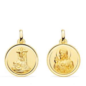 18K VIRGEN ANGUSTIAS-CORAZON JESUS 18MM