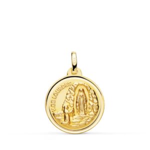 MEDALLA VIRGEN DE LOURDES 18 MM CON BISEL