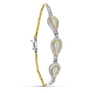 18K PULSERA ORO BICOLOR CIRCONITAS MOTIVOS