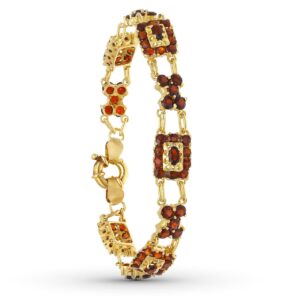 18K PULSERA ORO AMARILLO GRANATES