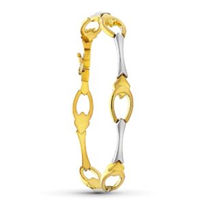 18K PULSERA ORO BICOLOR ESLABONES