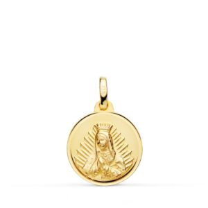 18K MEDALLA VIRGEN GUADALUPE BISEL 16 MM