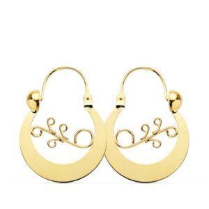 9K CRIOLLAS ORO AMARILLO CANARIA 24X20 MM