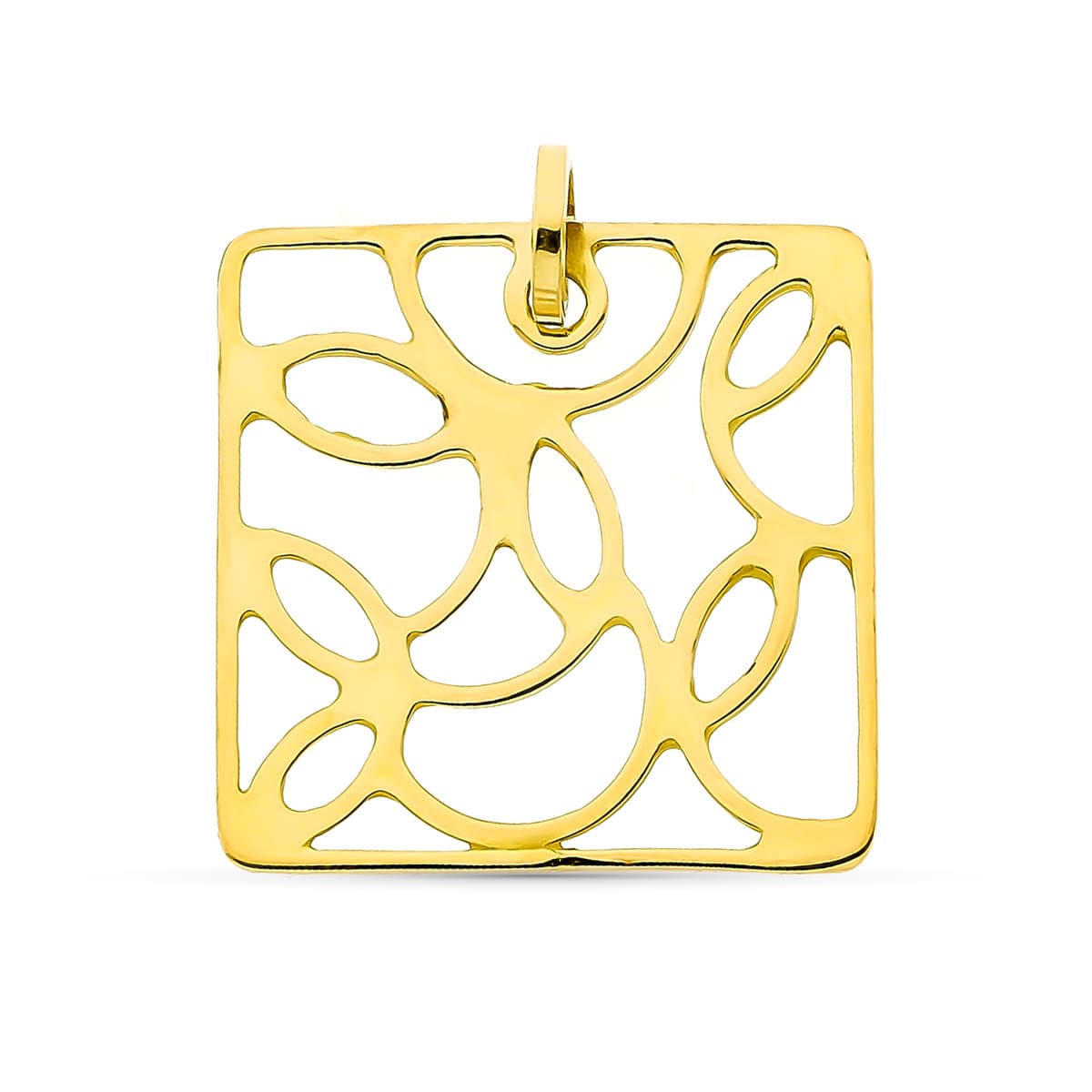 18K COLGANTE ORO AMARILLO CUADRADO CALADO