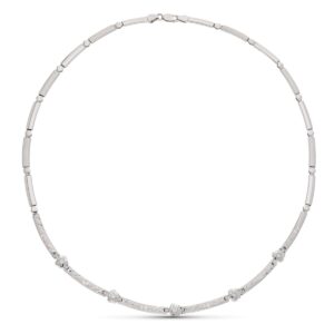 18K GARGANTILLA ORO BLANCO TRAMOS TALLADA