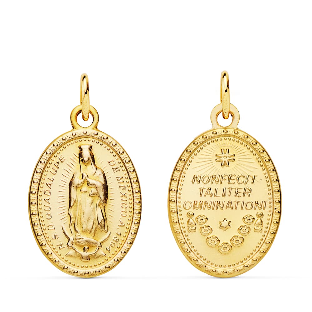 18K ESCAPULARIO VIRGEN DE GUADALUPE 23X15 MM – Medallas virgenes