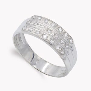 18K SORTIJA ORO BLANCO 21 CIRCONITAS