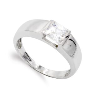 18K SORTIJA ORO BLANCO Y PIEDRA