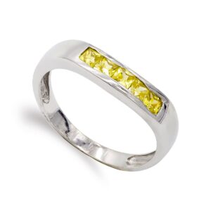 18K SORTIJA ORO BLANCO Y PIEDRAS