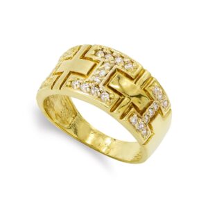 18K SORTIJA ORO AMARILLO Y CIRCONITAS