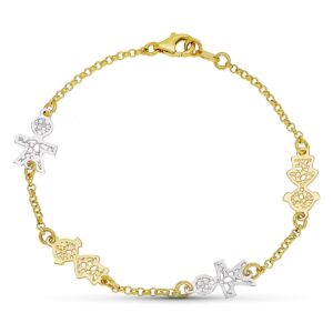 18K PULSERA ORO BICOLOR 18 CM
