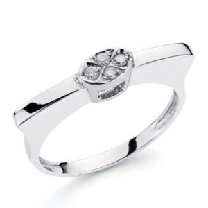 18K SORTIJA ORO BLANCO DIAMANTE 0.10 QTS.