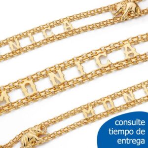 18K PULSERA NOMBRE ELEFANTES 9.00 GR