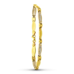 18K PULSERA ORO BICOLOR ESTAMPADA