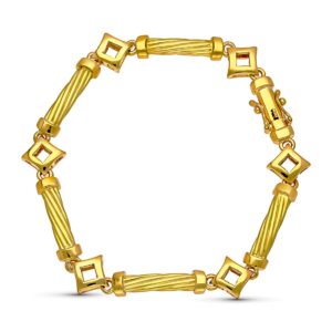 18K PULSERA ORO AMARILLO MATE Y BRILLO