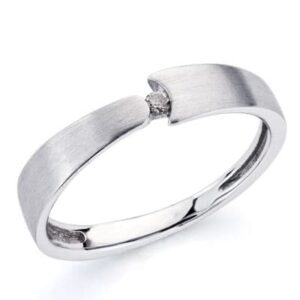 18K SORTIJA ORO BLANCO DIAMANTE 0.05 QTS.