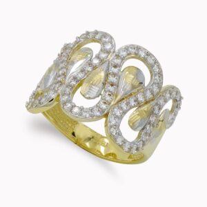 18K SORTIJS ORO BICOLOR CON CIRCONITAS