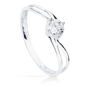 18K SOLITARIO ORO BLANCO CIRCONITA 4.5 MM