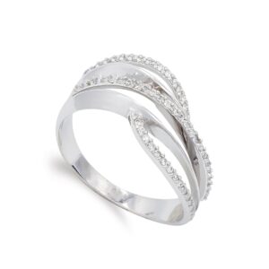 18K SORTIJA ORO BLANCO CON CIRCONITAS