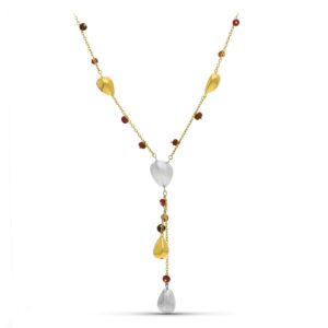 18K GARGANTILLA ORO BICOLOR PIEDRAS COLORES
