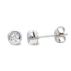 18K PENDIENTES ORO BLANCO Y COLGANTE CADENA CHATON