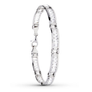 18K PULSERA ORO BLANCO CIRCONITAS 20 CM