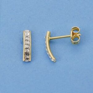 18K PENDIENTES CIRCONITAS 9X2 MM