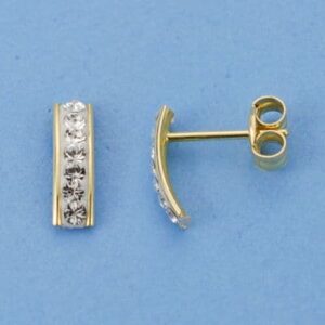 18K PENDIENTES CIRCONITAS 9X2.5 MM