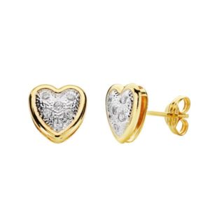 18K PENDIENTES CORAZON CIRCONITAS 8X8 MM