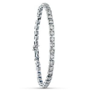 18K PULSERA ORO BLANCO CIRCONITAS 20 CM