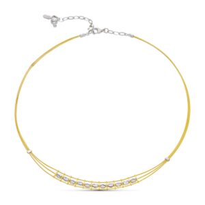 18K GARGANTILLA ORO BICOLOR HILOS