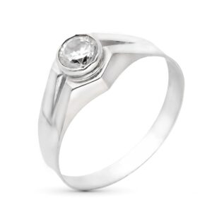 18K SOLITARIO ORO BLANCO CADETE