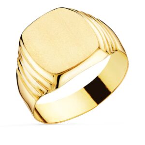 18K SELLO ORO AMARILLO CABALLERO HUECO LATERAL GALLONES. CABEZA TONEL: 13X12 M