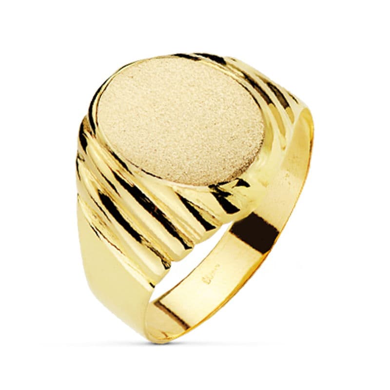 18K SELLO ORO AMARILLO CABALLERO TALLADO 18K
