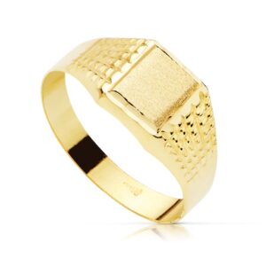 18K SELLO CADETE HUECO TALLADO 7X6 MM