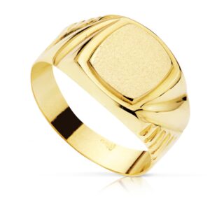 18K SELLO CADETE TALLADO 8X7 MM