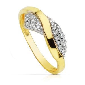 18K SORTIJA BICOLOR CIRCONITAS 1.5 MM