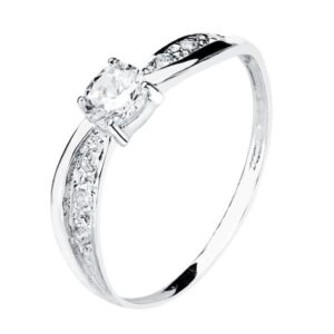 18K SOLITARIO ORO BLANCO CIRCONITA 4 MM