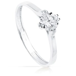 18K SOLITARIO ORO BLANCO CIRCONITA 5 MM