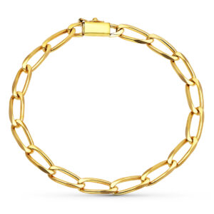 18K PULSERA ORO AMARILLO BILBAO MACIZA 19 CMTS 5 MM