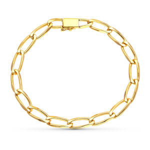 18K PULSERA ORO AMARILLO BILBAO MACIZA 21 CMTS 6 MM