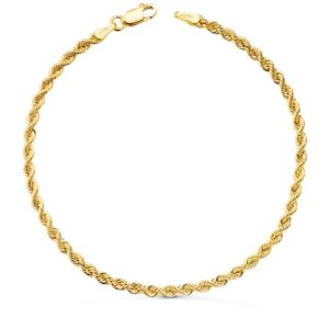 18K PULSERA ORO AMARILLO CORDON SALOMONICO. ANCHO 3 MM LARGO 19 CM