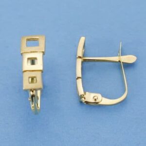 18K PENDIENTES COMUNION CUADRADOS 11X4 MM