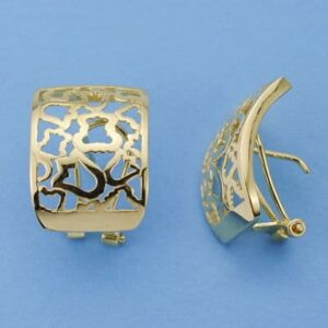 18K PENDIENTES CALADOS OMEGA 20X15 MM