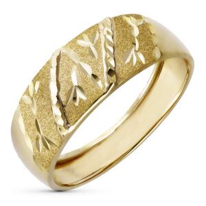 18K SORTIJA ORO AMARILLO TALLADA ANCHO 7 MM