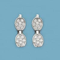 18K PENDIENTES ORO BLANCO Y CIRCONITAS