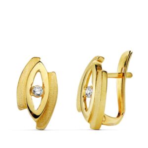 18K PENDIENTES CIRCONITAS 13X7 MM