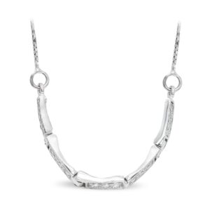 18K GARGANTILLA ORO BLANCO Y CIRCONITAS